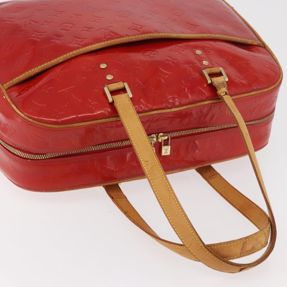 Louis Vuitton LOUIS VUITTON Monogram Vernis Sutton Hand Bag Red Rouge M91080 LV Authentic bs34724