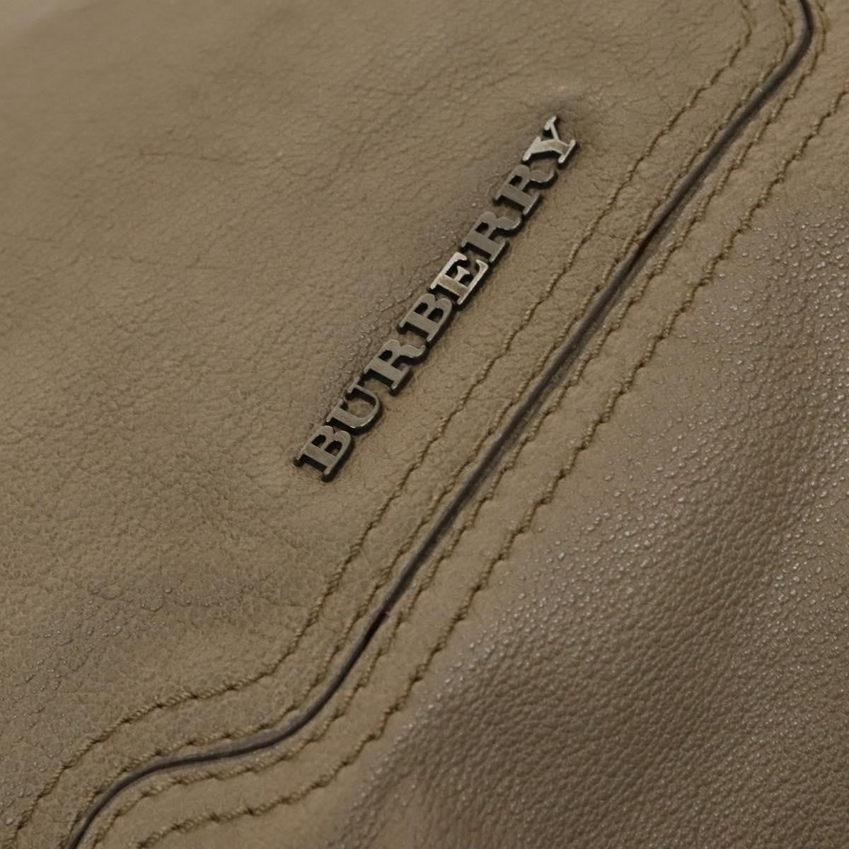 Burberry BURBERRY Shoulder Bag Leather Beige Authentic 119364