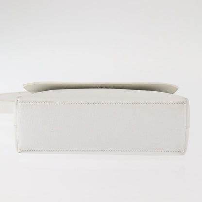 Gucci GUCCI Shoulder Bag Leather White Silver 001 1998 1767 Authentic BA5637