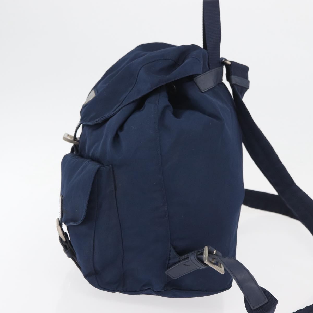 Prada PRADA Backpack Nylon Navy Silver Authentic 161363 Bag