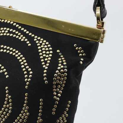 Valentino VALENTINO Hand Bag Satin Brown Gold Authentic bs30808