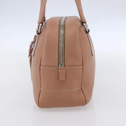 Prada PRADA Hand Bag Leather Silver Beige Authentic ka117