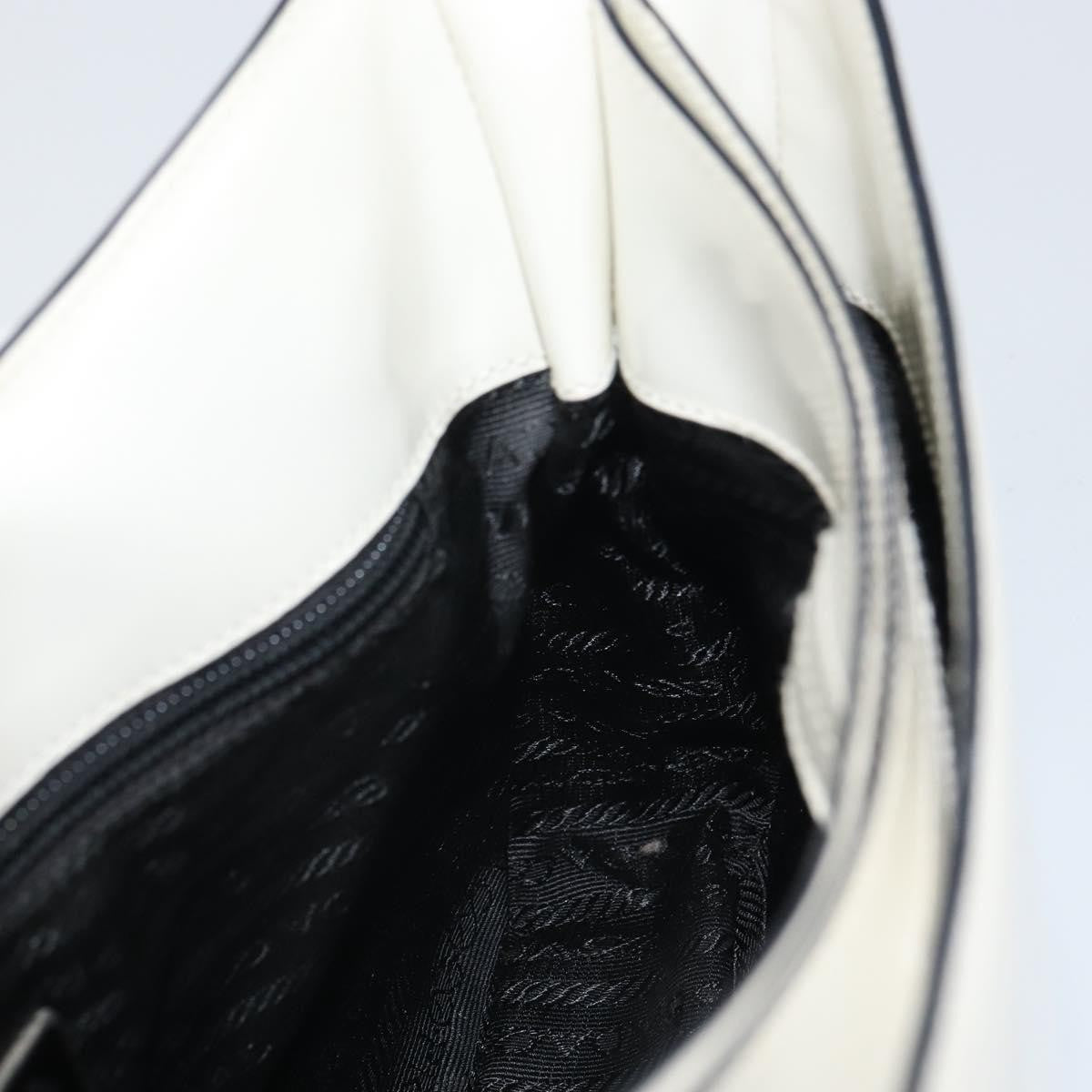 Prada PRADA Shoulder Bag Patent leather White Silver Authentic 162846