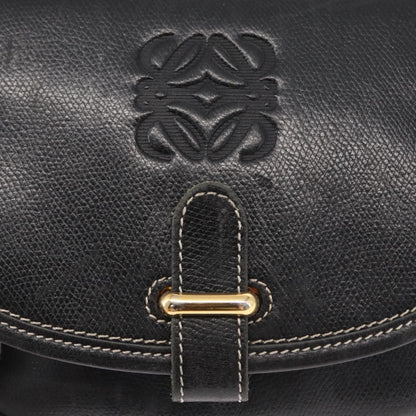 Loewe LOEWE Anagram Shoulder Bag Leather Black Gold Authentic ep12382