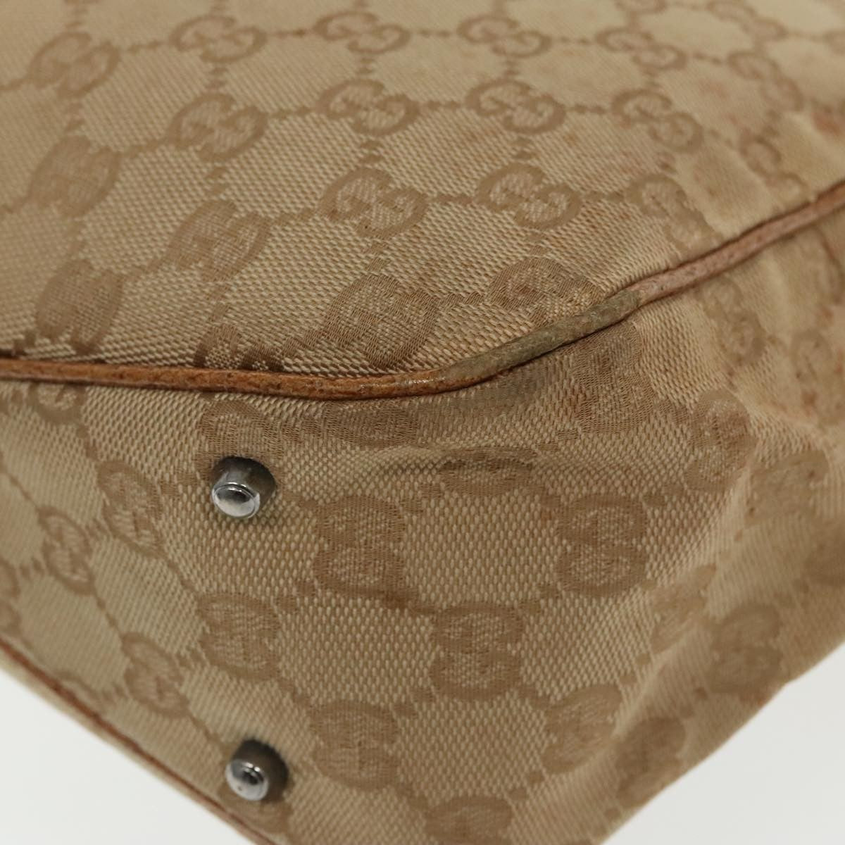 Gucci GUCCI GG Canvas Hand Bag Brown Silver 113019 3444 Authentic 94718