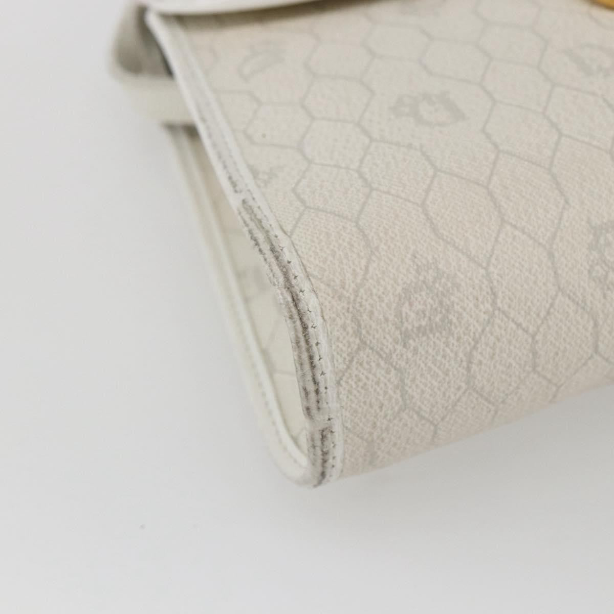 Dior Christian Dior Honeycomb Canvas Shoulder Bag PVC White Gold Authentic 170899