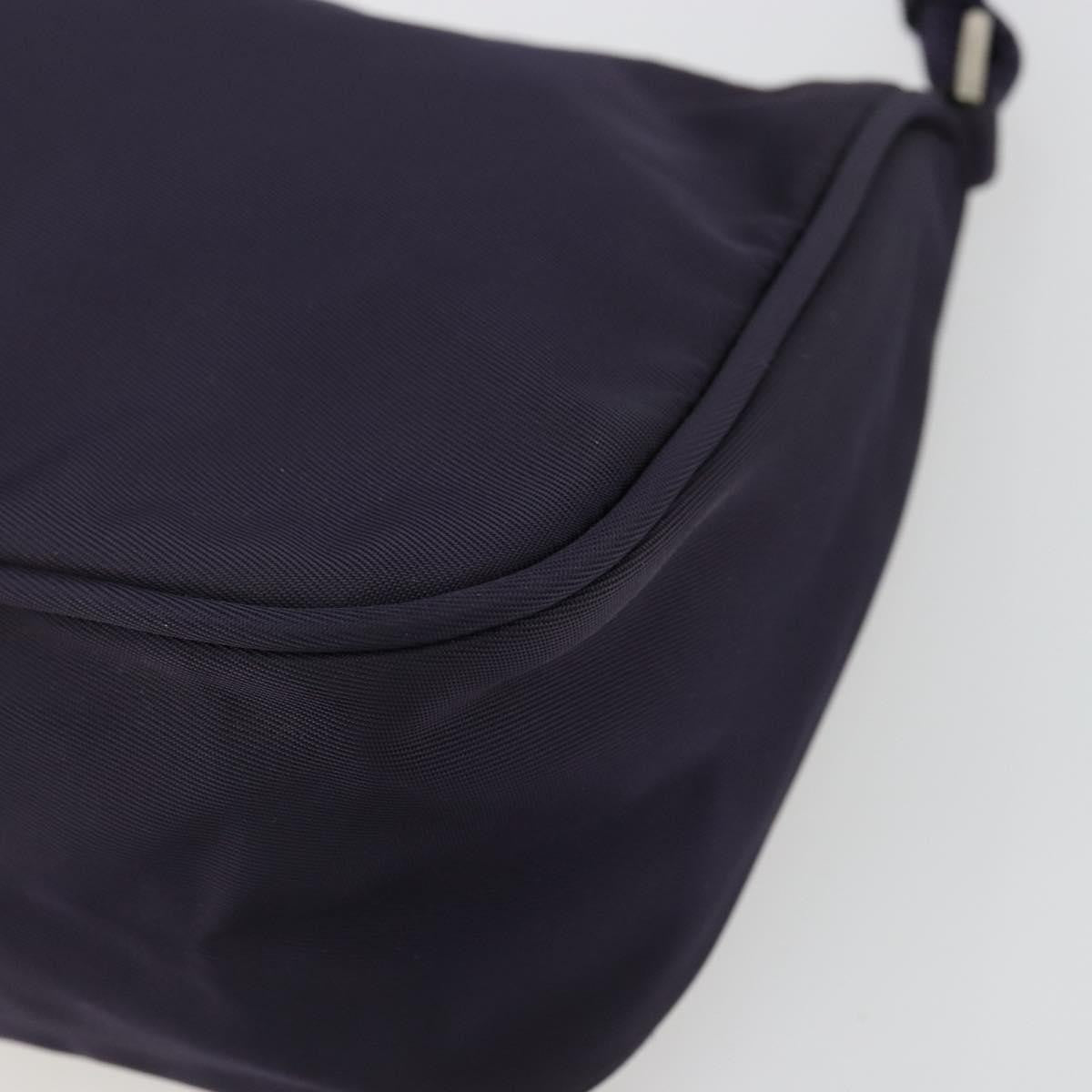Prada PRADA Pouch Hand Bag Nylon Purple Silver Authentic 175303