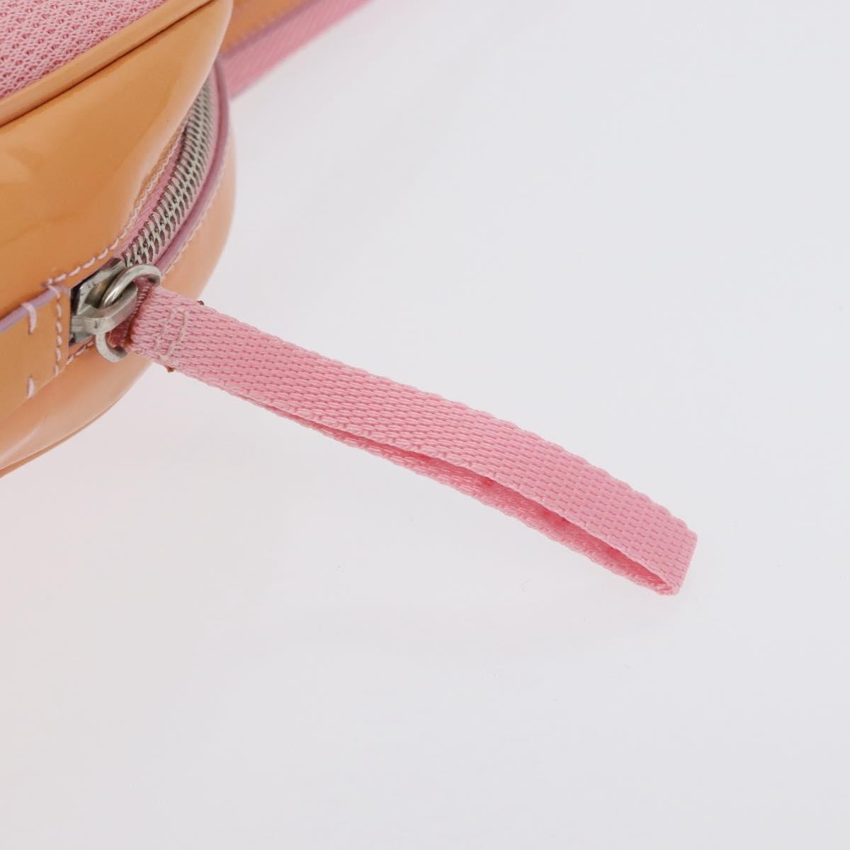 Prada PRADA Hand Bag Canvas Pink Silver Authentic 172212