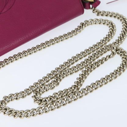 Gucci GUCCI Chain Soho Shoulder Bag Leather Pink Gold 336752 Authentic 150086