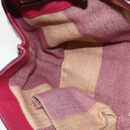 Gucci GUCCI Bamboo Daily Hand Bag Leather 2way Pink Silver 370831 Authentic BA5180