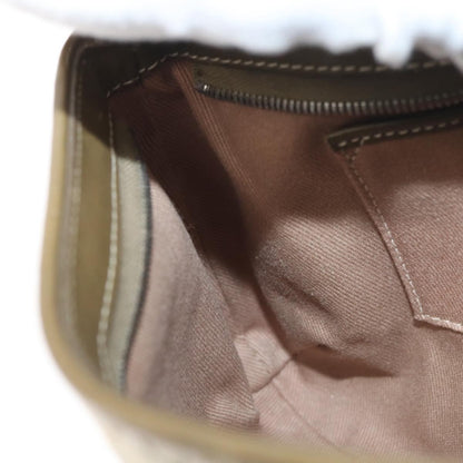Celine CELINE C Macadam Canvas Shoulder Bag Beige Silver Authentic 176486A