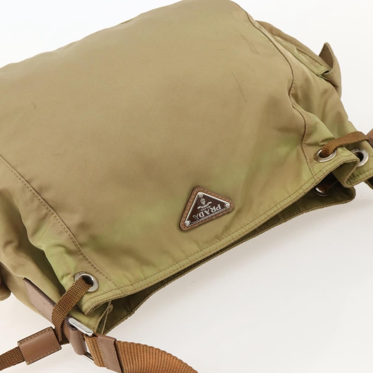 Prada PRADA Shoulder Bag Nylon Khaki Silver Authentic 175738
