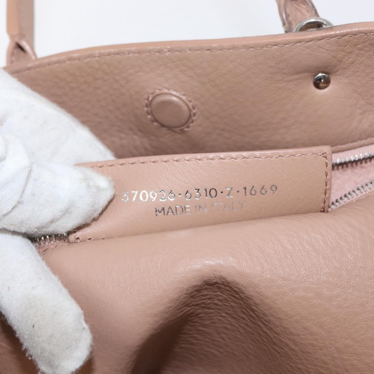 Balenciaga BALENCIAGA The Paper A6 Hand Bag Leather 2way Beige Silver 370926 Authentic 149646