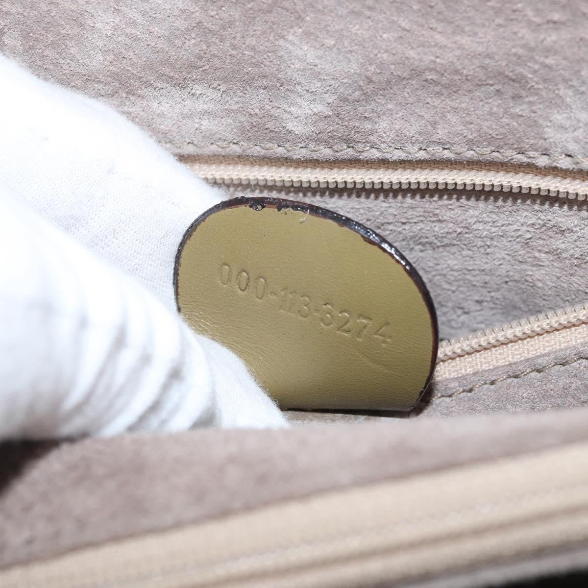Gucci GUCCI Hand Bag Leather Green Gold Authentic YKZ715