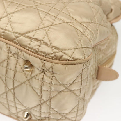 Dior Christian Dior Canage Hand Bag Nylon Beige Gold Authentic mr1376
