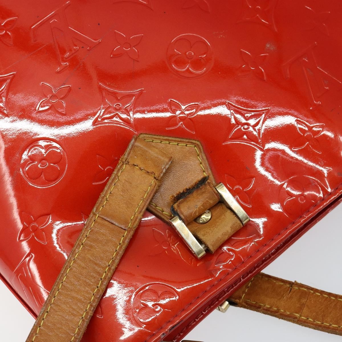 Louis Vuitton LOUIS VUITTON Monogram Vernis Houston Hand Bag Rouge M91092 LV Authentic bs30835