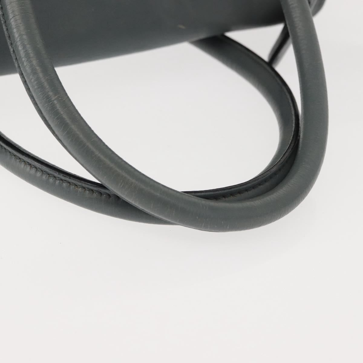 Prada PRADA Hand Bag Leather Gray Silver Authentic 149313