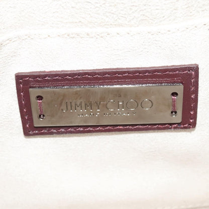 Jimmy Choo Jimmy Choo Hand Bag Leather Bordeaux Silver Authentic BA5034