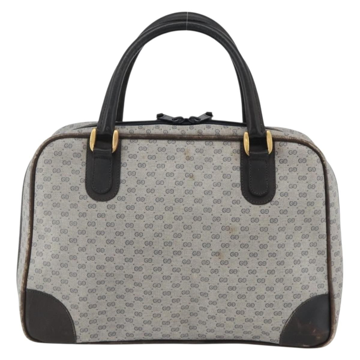 Gucci GUCCI Micro GG Supreme Hand Bag PVC Navy Gold 002 39 4330 Authentic fm5279
