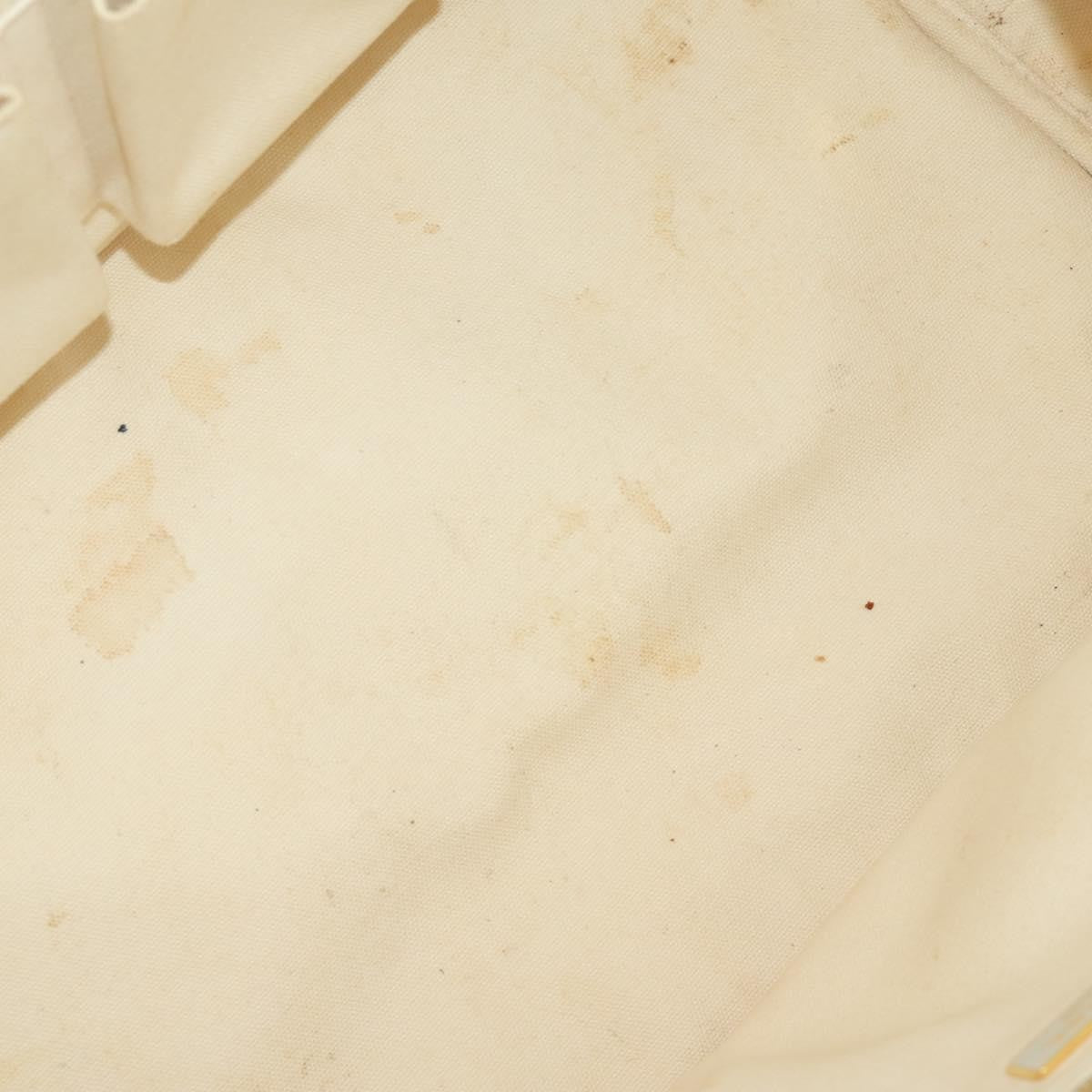 Prada PRADA Canapa GM Hand Bag Canvas Ivory Gold Authentic YKZ040