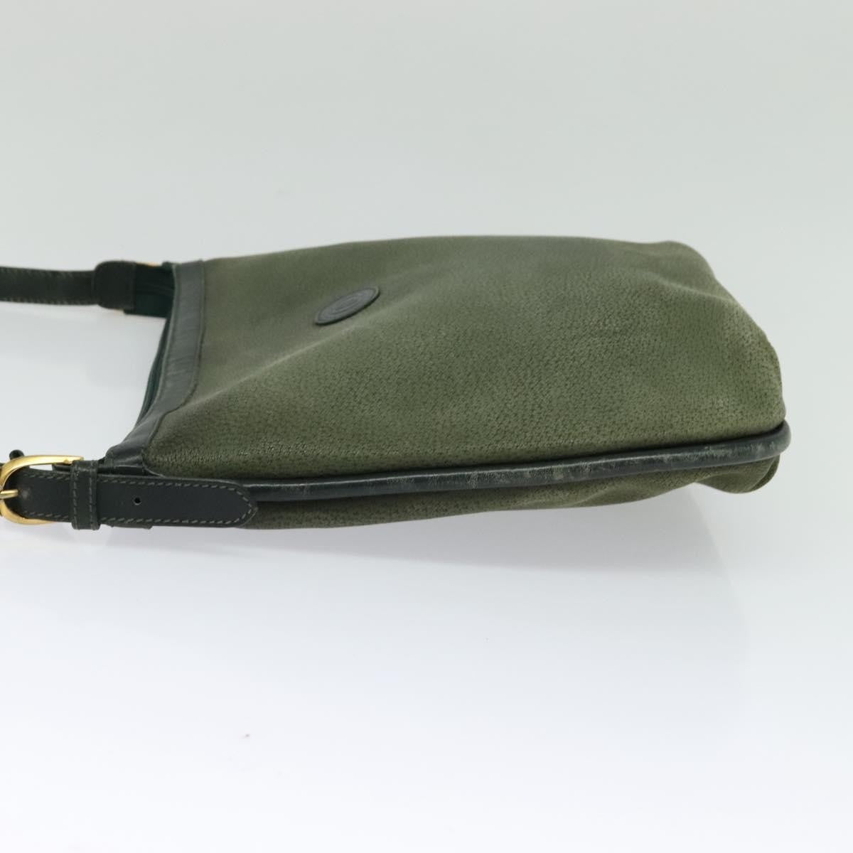 Gucci GUCCI Shoulder Bag Leather Green Gold Authentic am8352