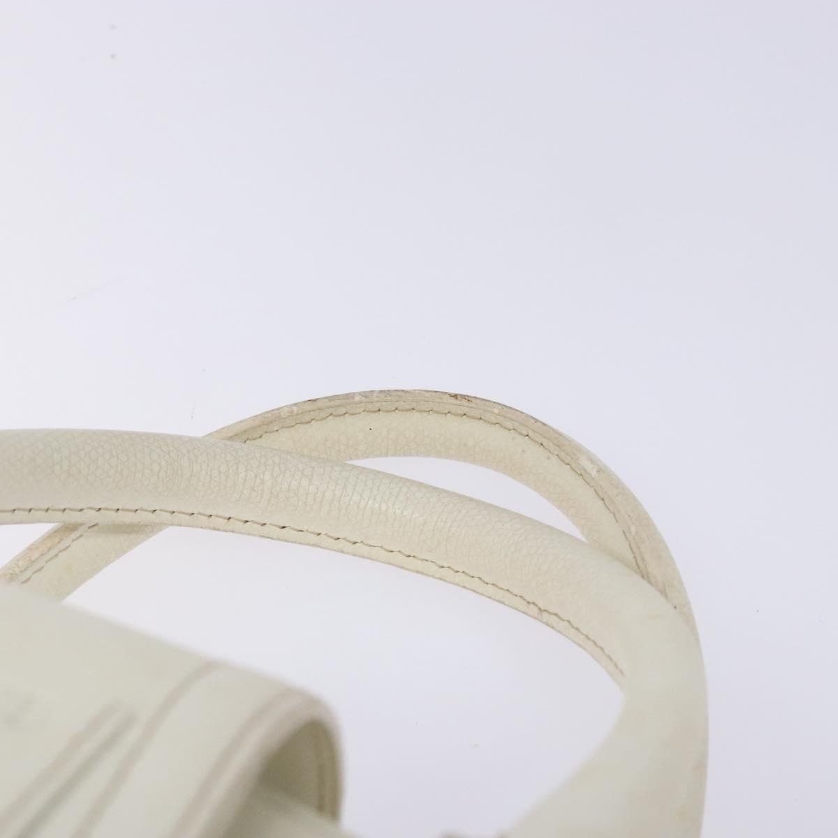 Loewe LOEWE Hand Bag Leather White Silver Authentic BA5296