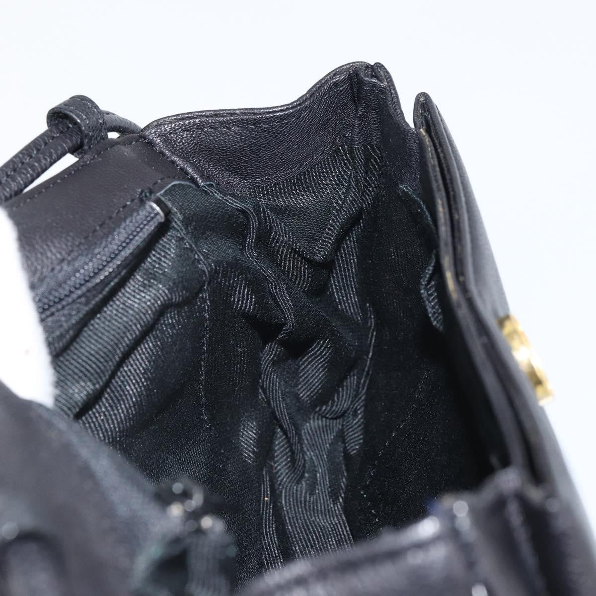 Givenchy GIVENCHY Shoulder Bag Leather Black Gold Authentic bs32977