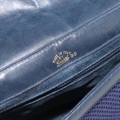 Gucci GUCCI Shoulder Bag Leather Purple Gold Authentic 180820