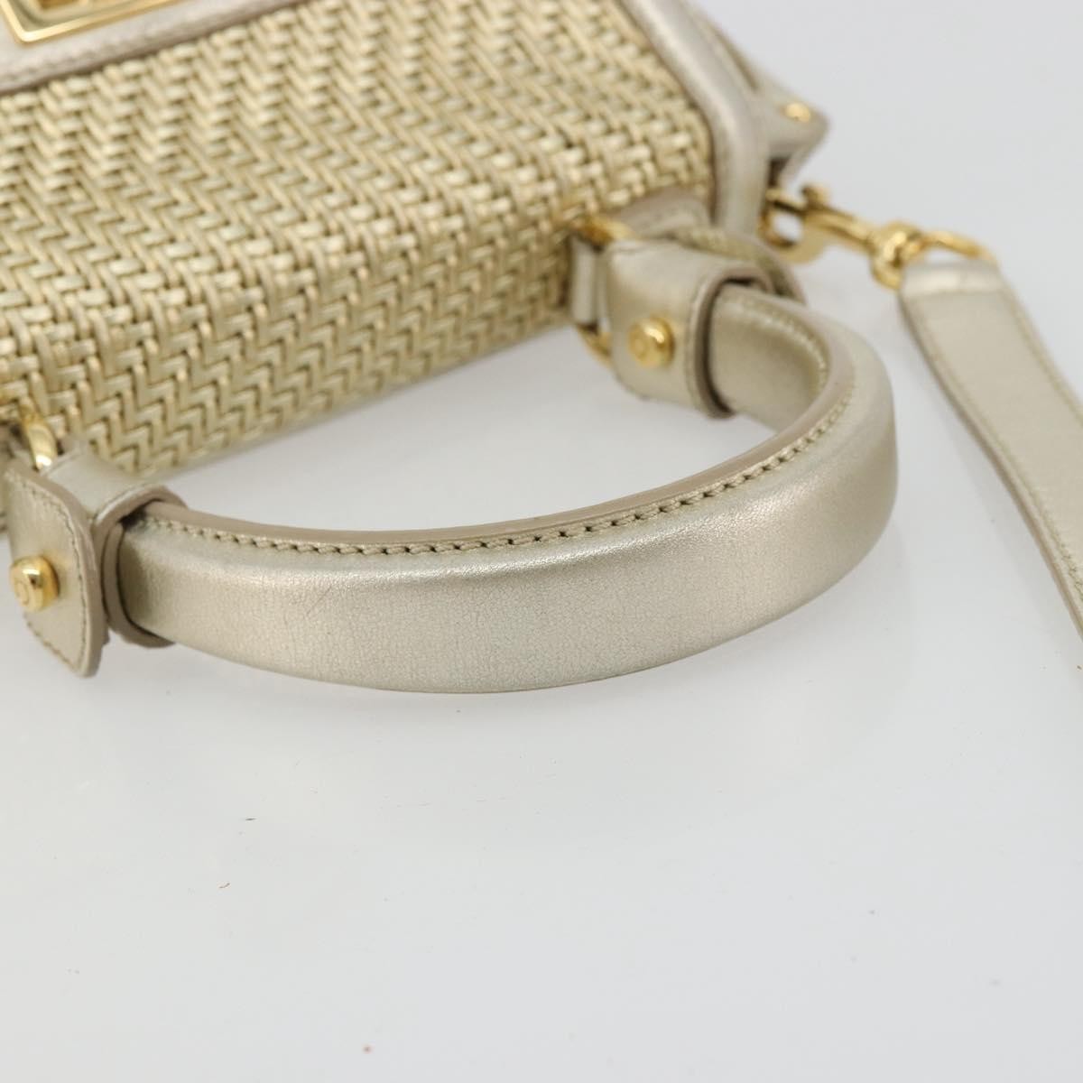 Salvatore Ferragamo Salvatore Ferragamo Sofia Gancini Hand Bag Leather 2way Gold Authentic 179912A