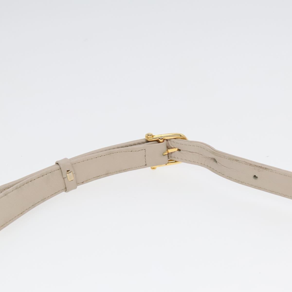 Celine CELINE Horse Carriage Shoulder Bag Leather Beige Gold Authentic 90216