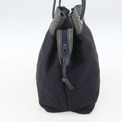 Loewe LOEWE Shoulder Bag Nylon Navy Gold Authentic 159401