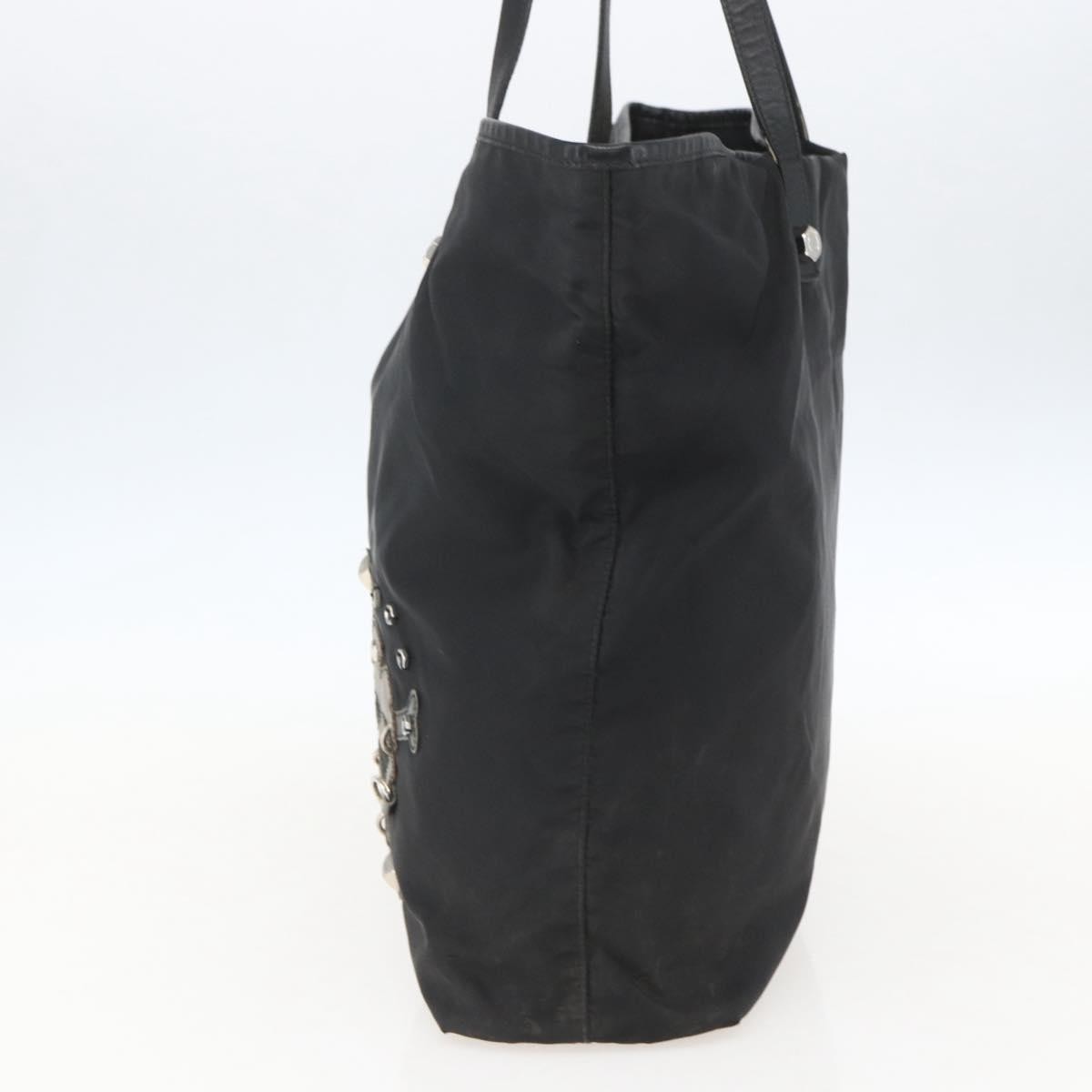 Prada PRADA Tote Bag Nylon Black Silver Authentic 160717