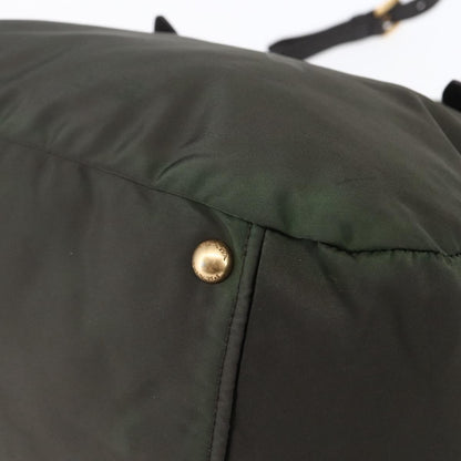Prada PRADA Hand Bag Nylon 2way Khaki Gold Authentic 148290