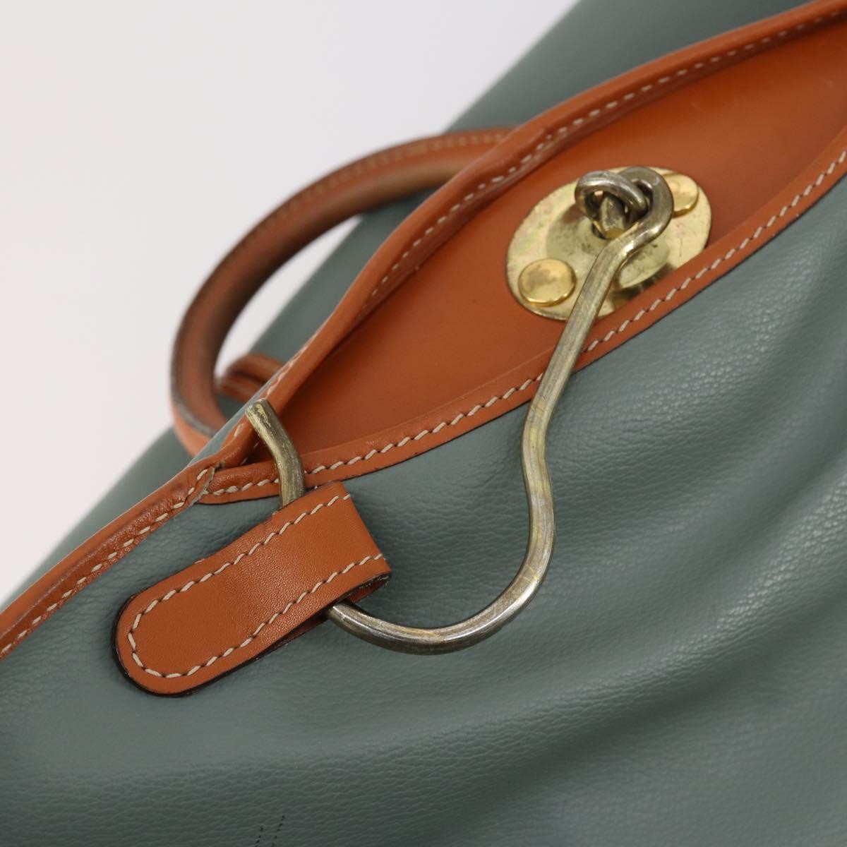 Valentino VALENTINO Garment Cover Leather Green Gold Authentic bs31394 Bag