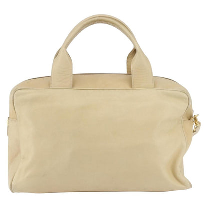 Gucci GUCCI Bamboo Hand Bag Leather 2way Beige Gold Authentic bs31889