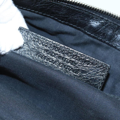 Balenciaga BALENCIAGA Clutch Bag Leather Black Silver 273023 Authentic bs19499