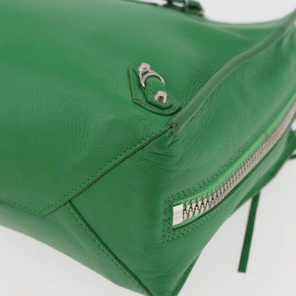 Balenciaga BALENCIAGA The Paper Tote Bag Leather 2way Green Silver 370926 Authentic 179403A