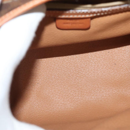 Celine CELINE Macadam Canvas Hand Bag PVC Leather Brown Gold Authentic gh739
