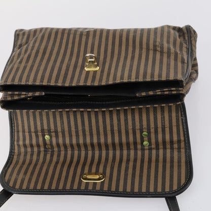 Fendi FENDI Pecan Canvas Hand Bag 2way Black Brown Authentic mr1555