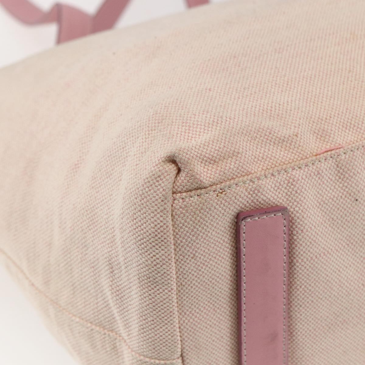 Prada PRADA Tote Bag Canvas Pink Silver Authentic bs33108