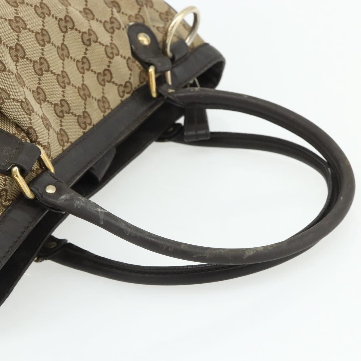 Gucci GUCCI GG Canvas Tote Bag Beige Gold 296835 Authentic 178263