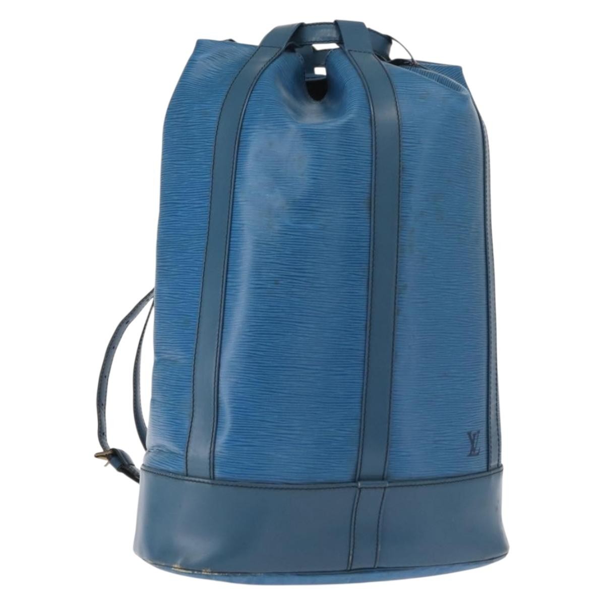 Louis Vuitton LOUIS VUITTON Epi Randonnee GM Shoulder Bag Blue M43085 LV Authentic 148058