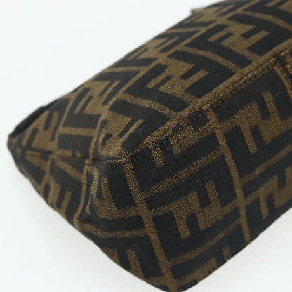 Fendi FENDI Zucca Canvas Hand Pouch Black Brown Authentic 168880 Bag