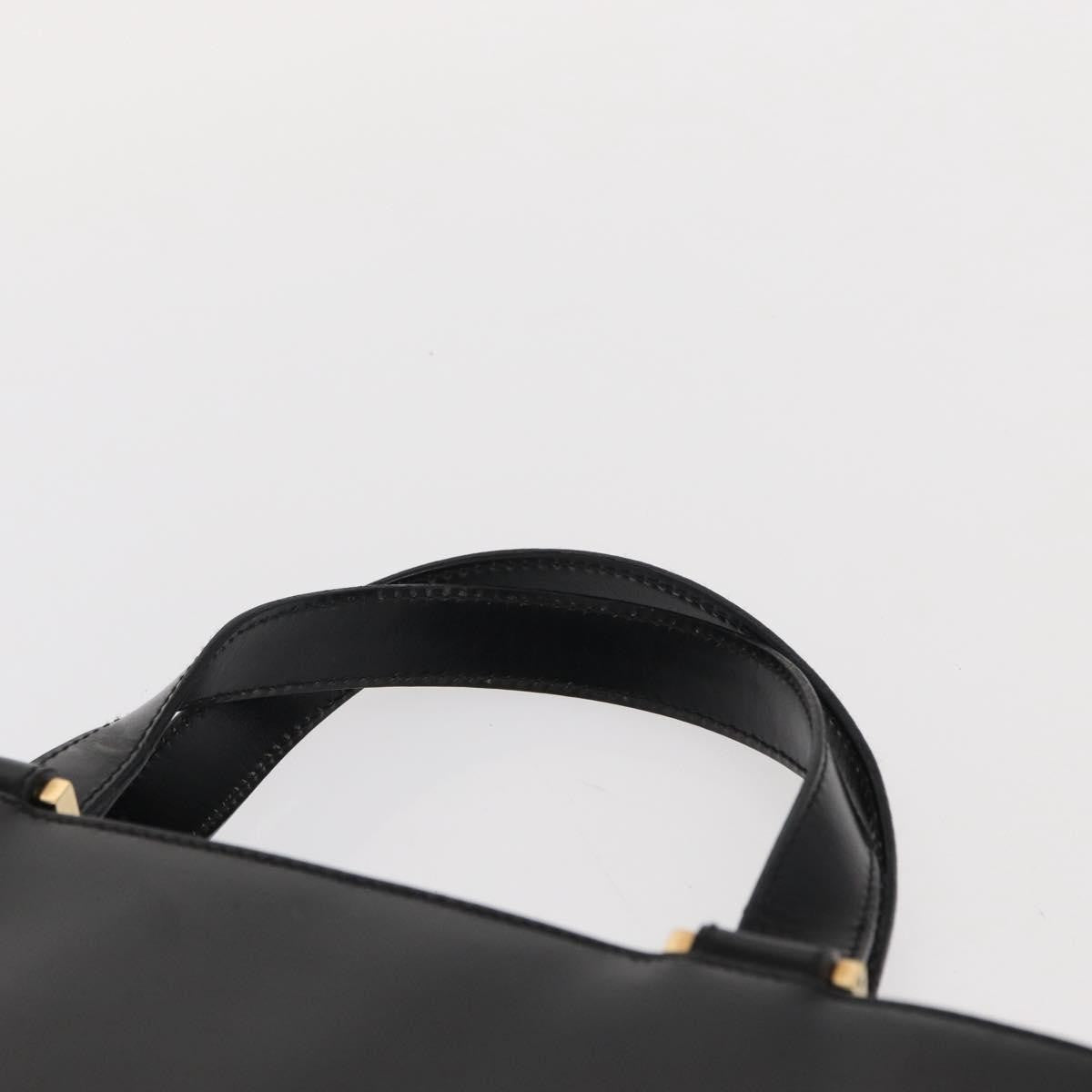 Gucci GUCCI Hand Bag Leather Black Gold Authentic BA9107