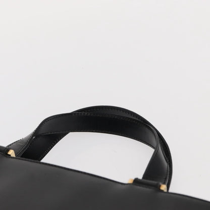 Gucci GUCCI Hand Bag Leather Black Gold Authentic BA9107