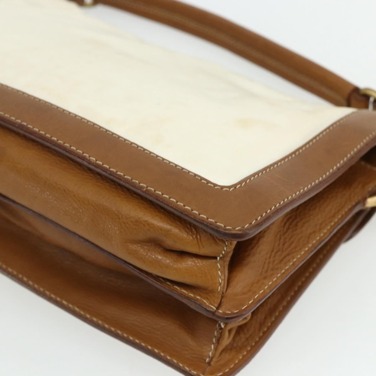 Prada PRADA Shoulder Bag Nylon Ivory Gold Authentic BA12301