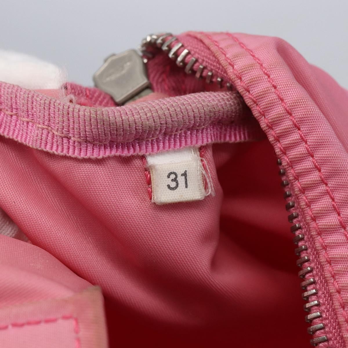 Prada PRADA Hand Bag Nylon Pink Silver Authentic 155083