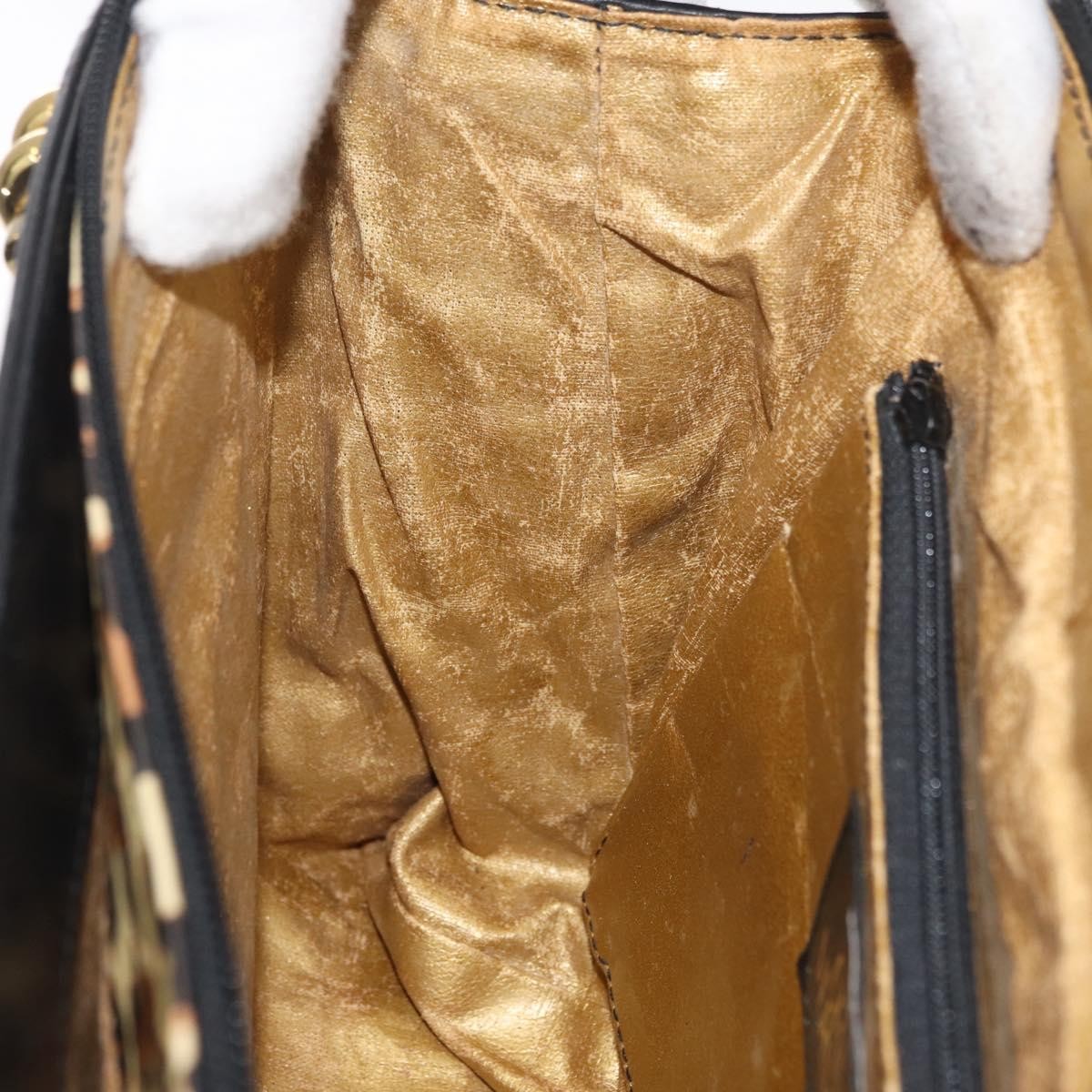 Versace VERSACE Hand Bag PVC Leather Yellow Gold Authentic 177929