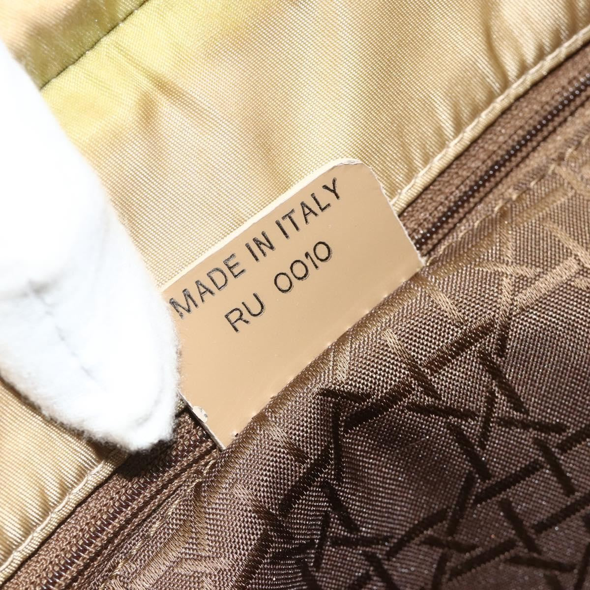Dior Christian Dior Maris Pearl Shoulder Bag Nylon Beige Silver Authentic 180083