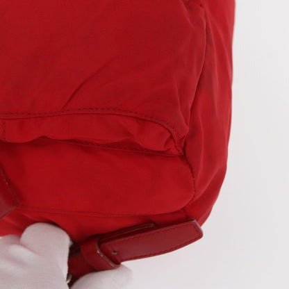 Prada PRADA Backpack Nylon Red Silver Authentic 164789 Bag